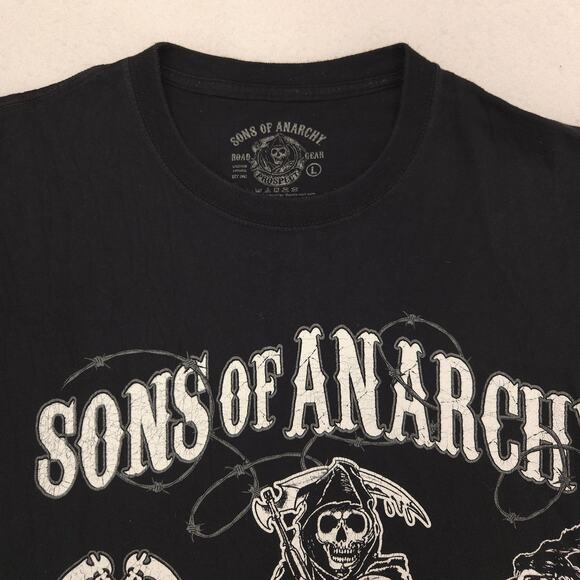 Sons of Anarchy Crew Neck Short Sleeve Graphic Shirt Mens Size L Black - Picture 1 of 9